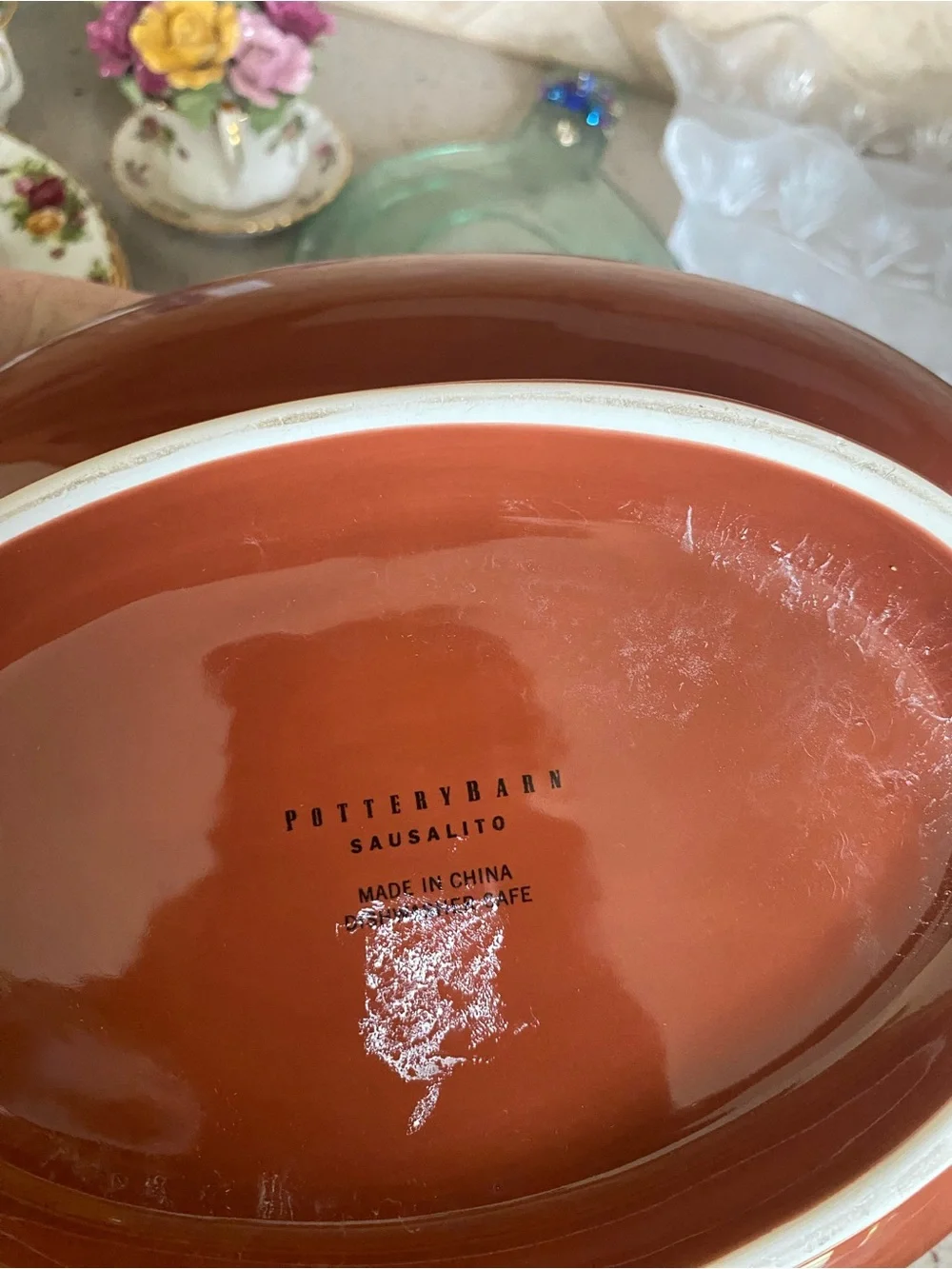 Pottery Barn Terracotta Orange Ceramic Soup Tureen with Lid and Handles